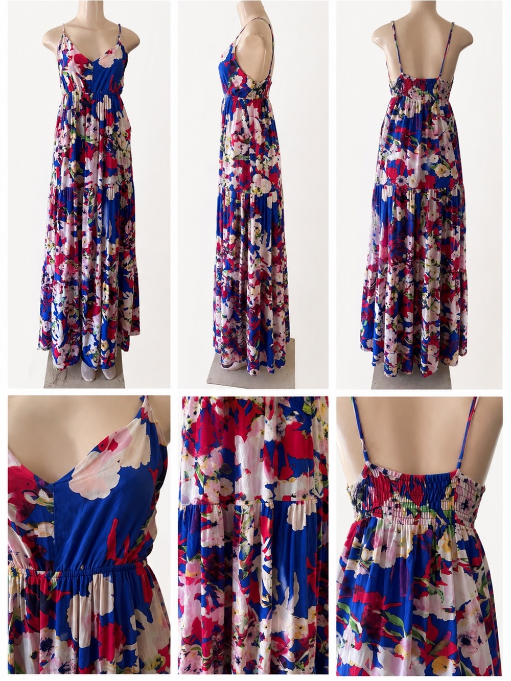 Yumi Kim Electric Blue Floral Print Maxi Dress